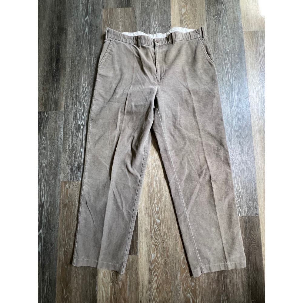 John Weitz Corduroy Pants Mens 42x32 Tan Brown Straight Leg Trousers 2144